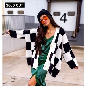 Dressed in lala original design black and white cardigan